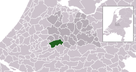 Highlighted position of Lopik in a municipal map of Utrecht