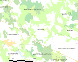 Mapa obce Nieudan