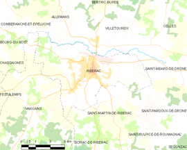 Mapa obce Ribérac