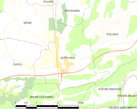 Mapa obce Autechaux