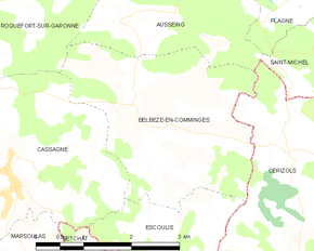 Poziția localității Belbèze-en-Comminges