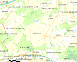 Mapa obce Pontlevoy