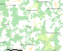 Mapa obce Chomelix