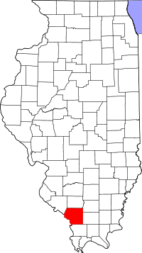 Map of Ilinois highlighting Jackson County