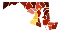 Image 20Map of counties in Maryland by racial plurality, according to 2020 U.S. census findings Non-Hispanic White   40–50%   50–60%   60–70%   70–80%   80–90%   90%+ Black or African American   50–60%   60–70% (from Maryland)