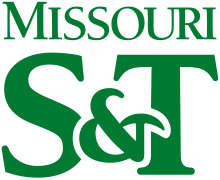 green stylized 'Missouri S&T' logo text against a transparent background