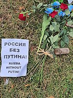 Nápis „Rusko bez Putina“ na přejmenování náměstí