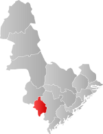 Mapa do condado de Agder com Iveland em destaque.