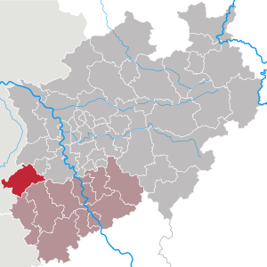 situo de la distrikto ene de Nordrejn-Vestfalio