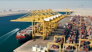 Overhead view of Hamad Port.