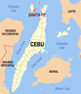 Santa Fe na Cebu Coordenadas : 11°9'N, 123°48'E