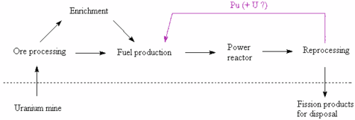 A fuel cycle in which plutonium is used for fuel