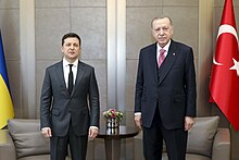 President of Ukraine Volodymyr Zelenskyy and President of Turkey Recep Tayyip Erdogan meet in Turkey, 10 April 2021.jpg