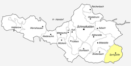 Tidigare läge för kommunen Springstille i Landkreis Schmalkalden-Meiningen