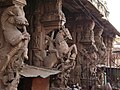 Yali en pilares en Puthu Mandapam, Madurai, estado de Tamil Nadu, India