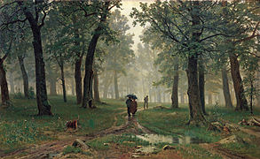 Lluvia en un bosque de robles (1891)