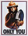 미국 1985 스모키 베어 포스터. The "Only You" refers to his famous quotation, "Only You Can Prevent Forest Fires"