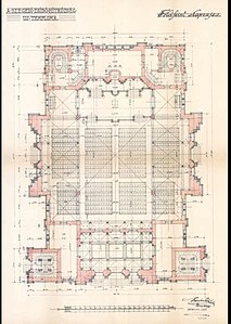 Plan du rez-de-chaussée (Salle réservée aux hommes)