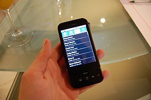 T-Mobile's G1 phone (HTC Dream), using Google'...