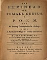 Title page of John Duncombe's The Feminead 2nd edition (London, 1754; rpt. 1757)