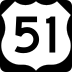 U.S. Route 51 marker