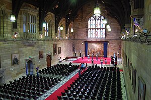 English: Inside the Great Hall at the Universi...