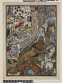 ウォルター・クレイン画『ライオンとユニコーン』。1915年より前の作。