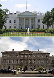 The North Portico of the White House compared to Leinster House White House North Side Comparison2.jpg