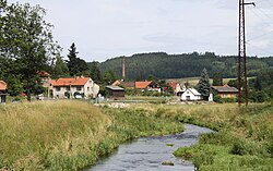 Obec s řekou Litavkou