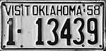 Номерной знак штата Оклахома 1958 года.jpg