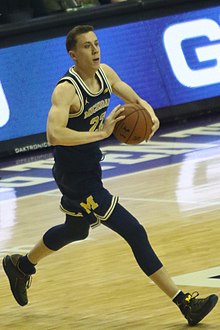 Robinson in 2018 for the 2017-18 Michigan Wolverines 20180206 UM-NW Duncan Robinson 7DM26514.jpg