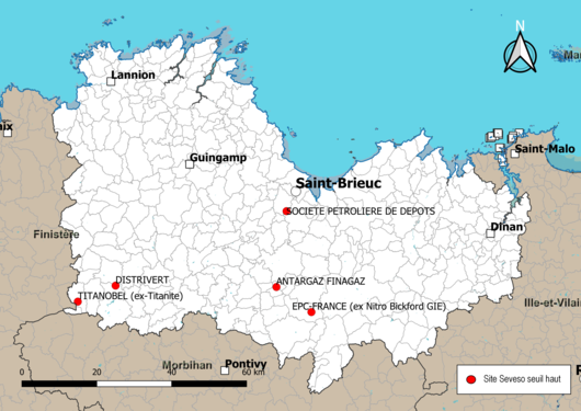 Carte des sites Seveso seuil haut.