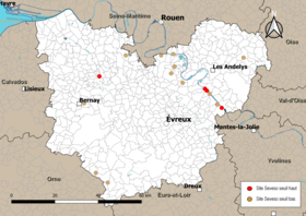 Carte des communes avec sites Seveso