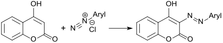 Azokupplung mit 4-Hydroxycumarin