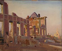 Alfred Munnings : Les ruines du château, avant 1919