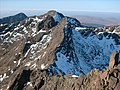 Blick vom Sgùrr nan Gillean über die West Ridge zum Am Basteir, dahinter der Bruach na Frìthe