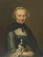 Antoinette Metayer (1732–88) và chú chó cưng của cô