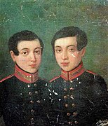 Портрет близнецов Аркадия и Ивана Петровичей работы А. В. Полякова, 1830 г.