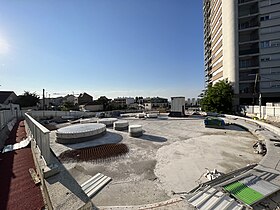 Chantier sur l'emplacement de la future station.