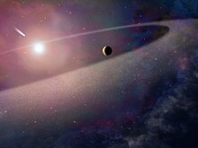 Comet falling into white dwarf (artist's impression) Comet falling into white dwarf.jpg