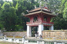 Temple of Literature, Hanoi. Confucian education and imperial examinations played a huge role in creating scholars and mandarins (bureaucrats) for East Asian dynasties. Constellation of Literature pavilion - Temple of Literature, Hanoi - DSC04688.JPG