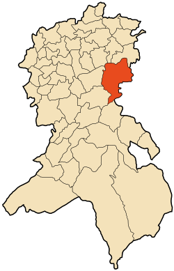 Localização da cidade dentro da província de Sidi Bel Abbès