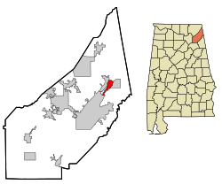 Location in Quận DeKalb, Alabama