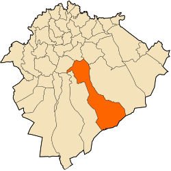 Localização da cidade dentro da província de Tiaret