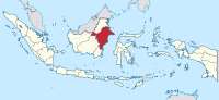 मानचित्र जिसमें पूर्व कालिमंतान East Kalimantan हाइलाइटेड है