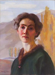 Autoportrét Emmy Goiteinové. Olej na plátně, 1918.
