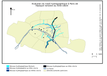 Evolution du tracé hydrographique à Paris de l'époque romaine au XIXème siècle