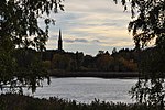 Floda kyrka från Himlingeåsen.