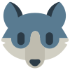 Emoji représentant un loup gris