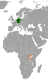 Location map for Germany and Rwanda.